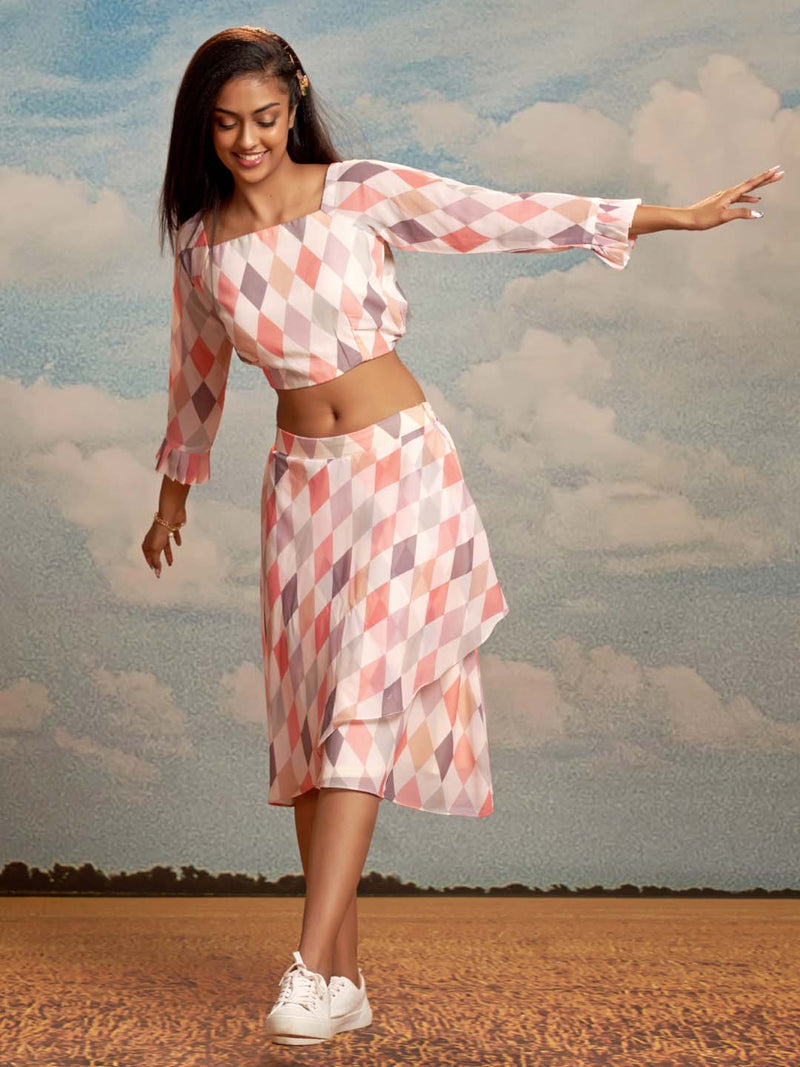 draped fabric skirt