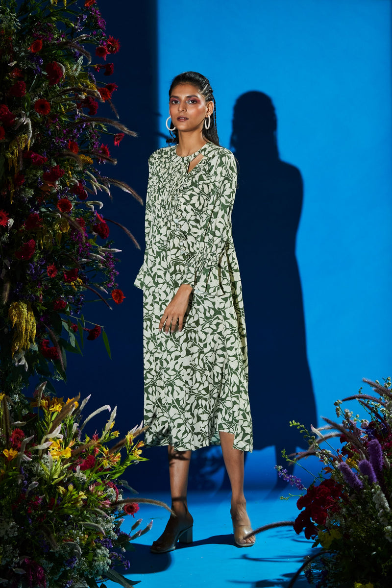 green maxi dress