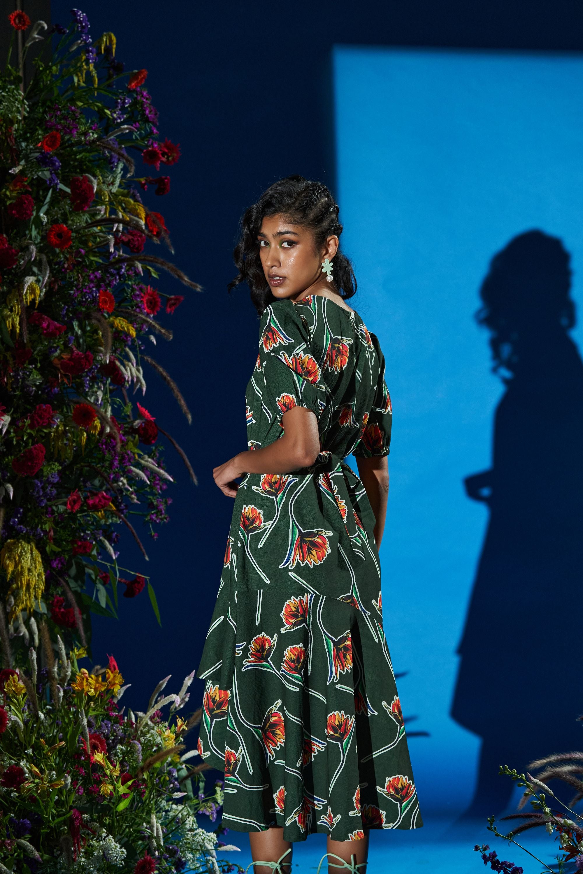Gilded Flora Midi Dress main image 0