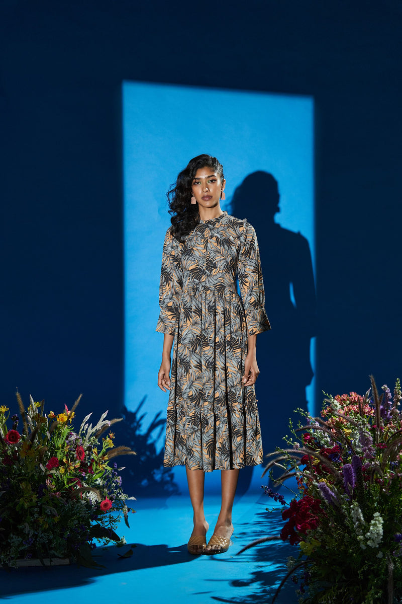 Luxe Leaves Midi Dress
