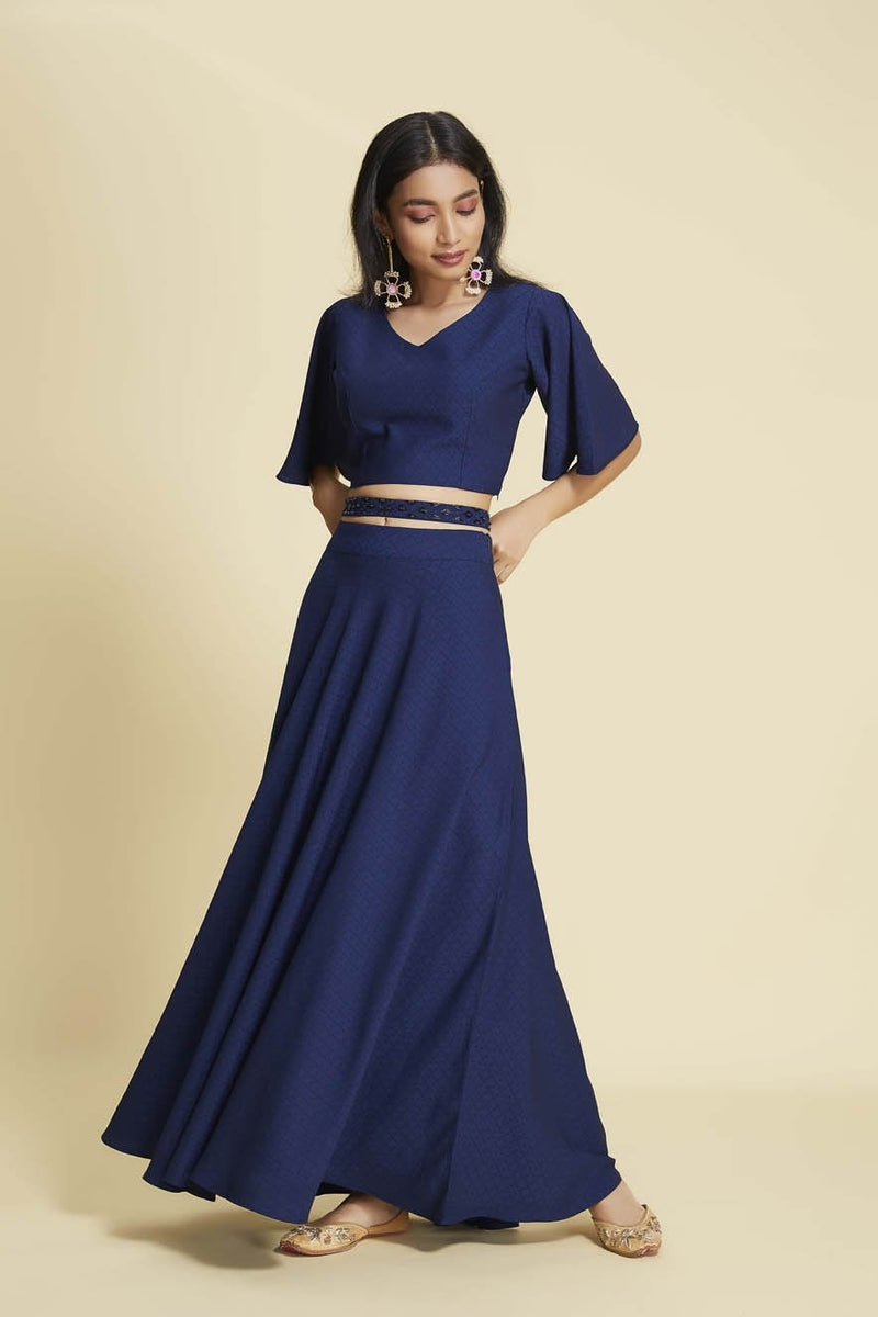 Magenta Georgette Embroidered Gown